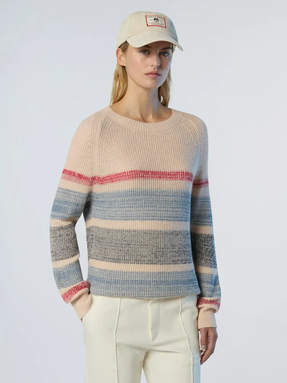 North Sails pull rayé alpaga col rond manches raglan