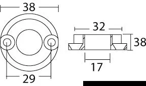 Tecnoseal anode Vetus Bow 25 propulseur rechange zinc