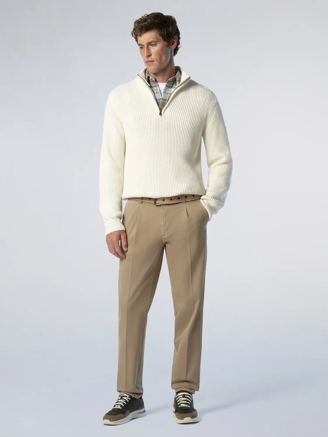 North Sails Fisherman pull marin demi-zip laine