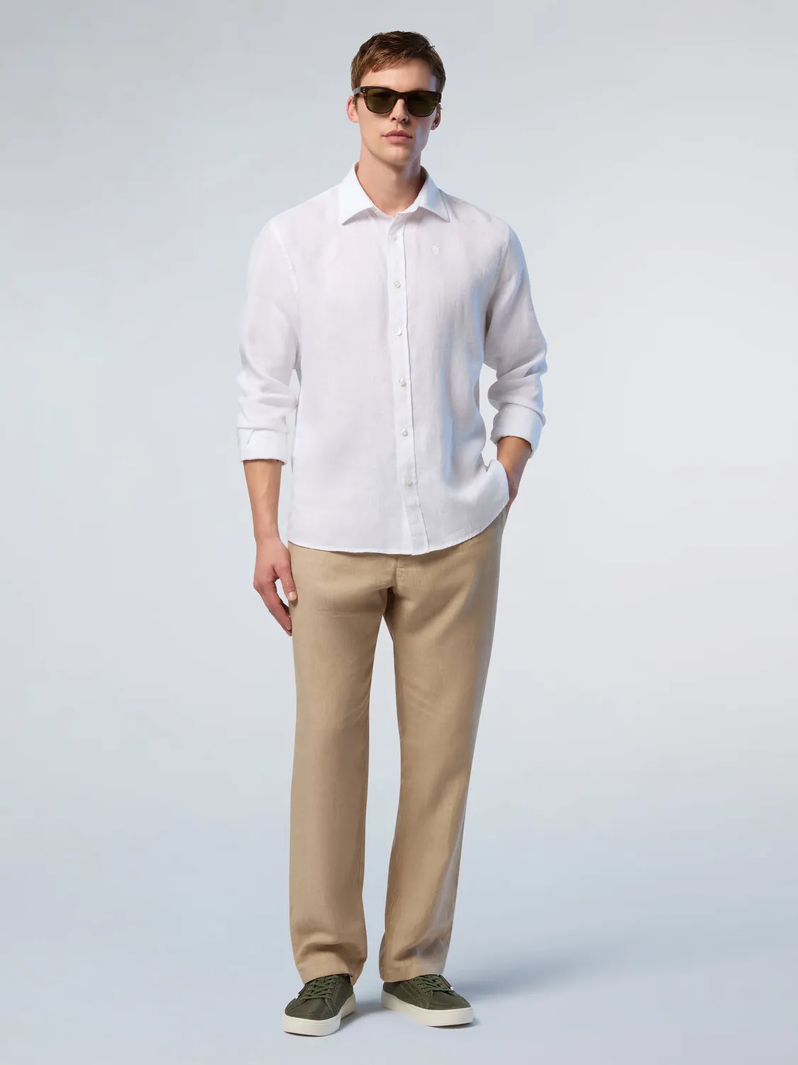 North Sails Chemise lin European Flax logo brodé