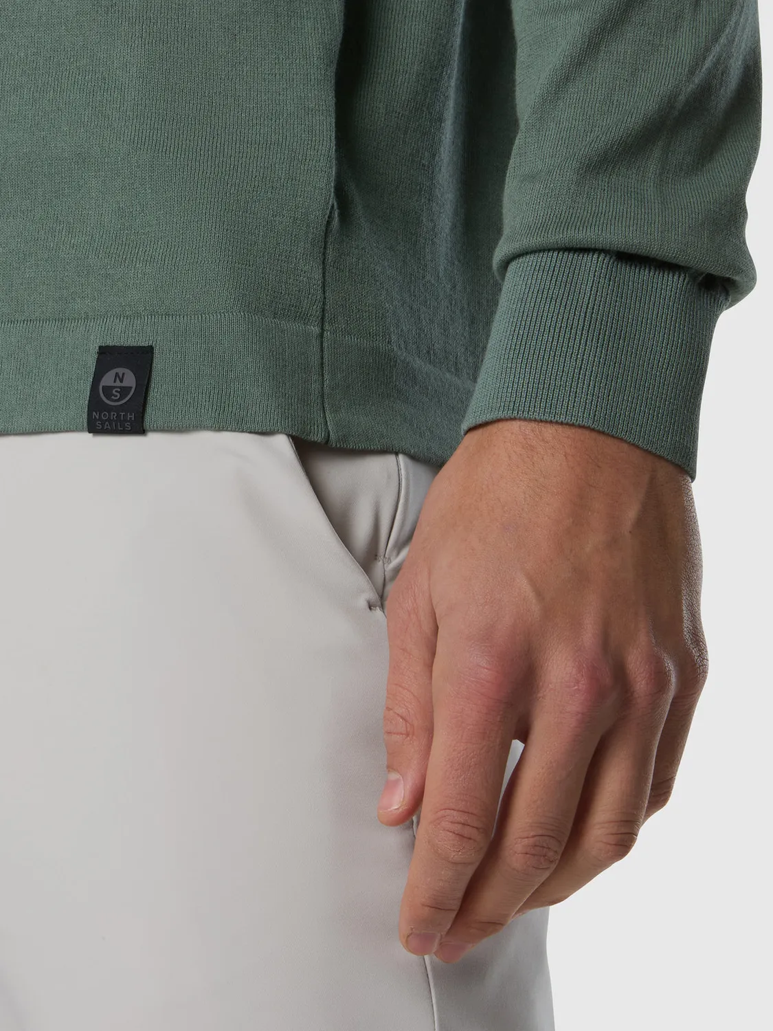North Sails pull coton Pima bio col rond anti-bouloche