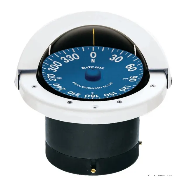 Ritchie Supersport compas 4"1/2 blanc bleu offshore