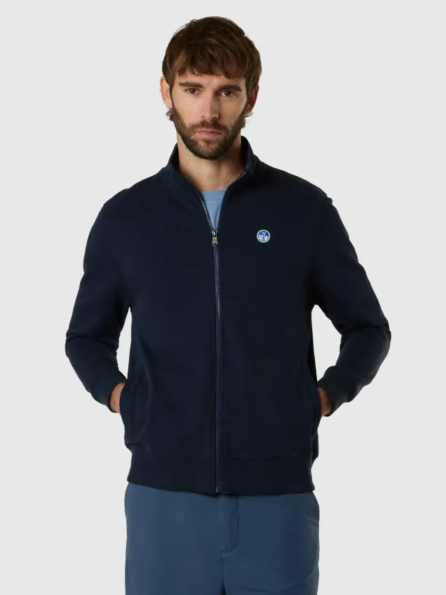 North Sails sweat zippé patch logo bleu marine