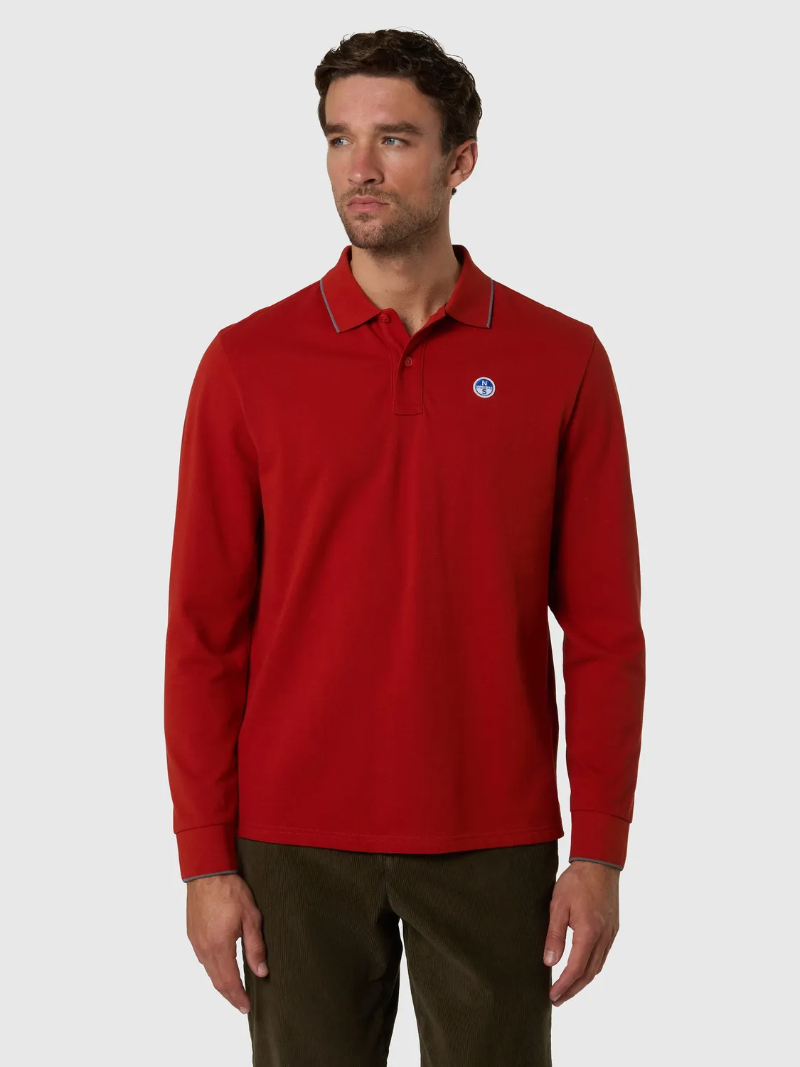 North Sails Polo manches longues homme logo patch coton