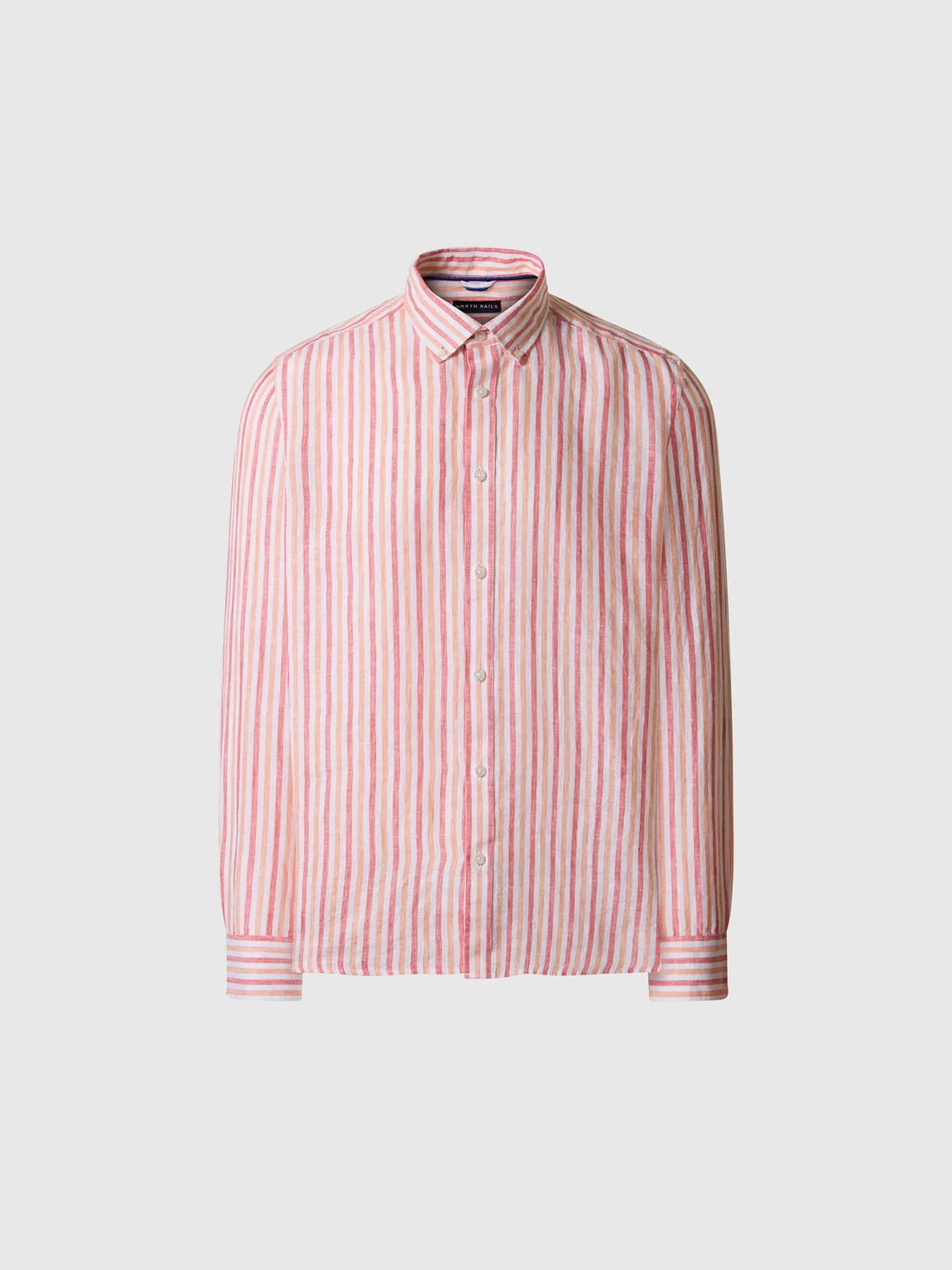North Sails chemise lin rayée délavée homme col bouton