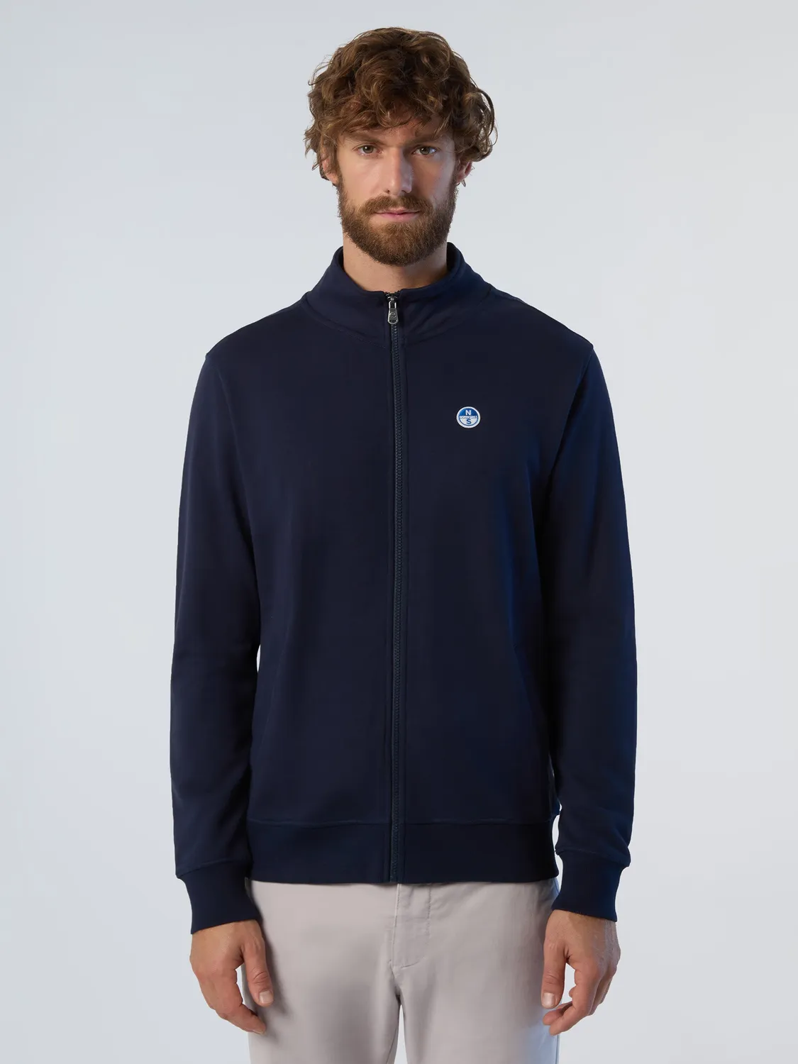 North Sails sweat zippé logo patch vert profond