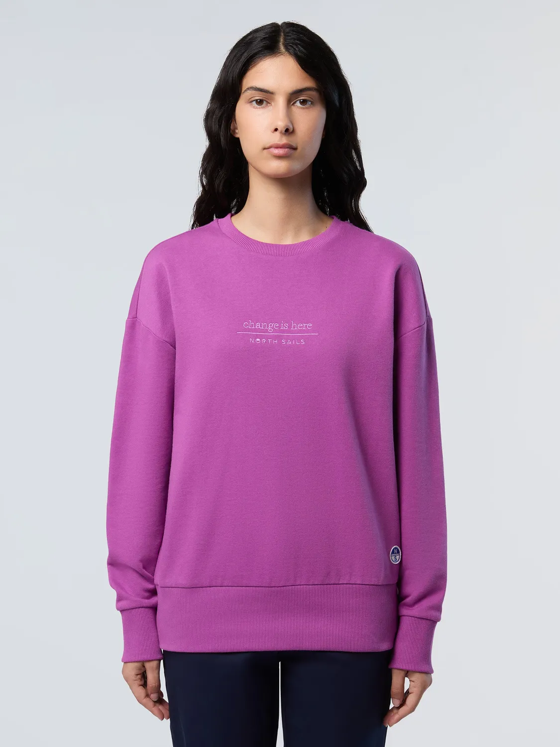 North Sails Sweat Col Rond Slogan Femme Bleu Marine