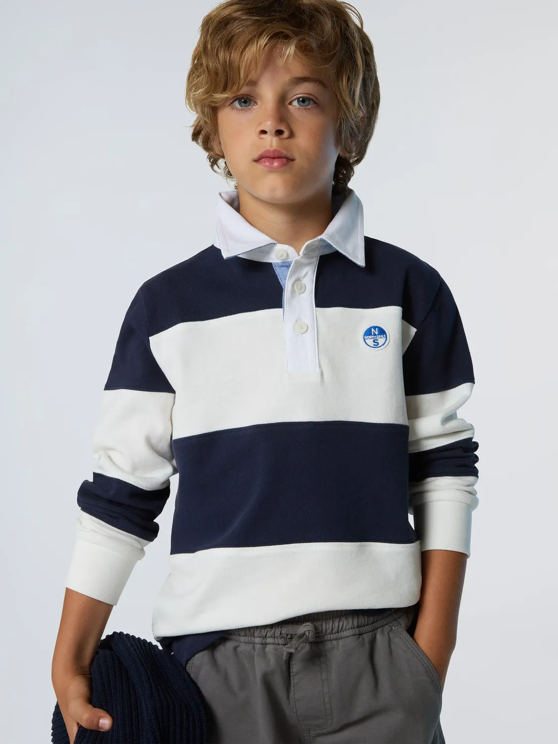 North Sails polo rugby rayé manches longues enfant combo 2