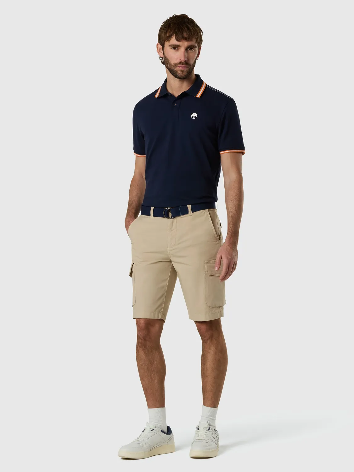 North Sails America short cargo chino beige homme