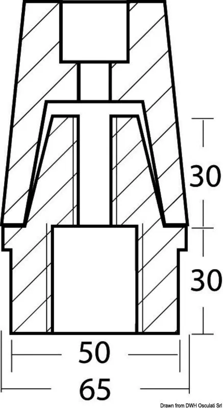Tecnoseal anode arbre ogive 35 mm plaque alu zinc