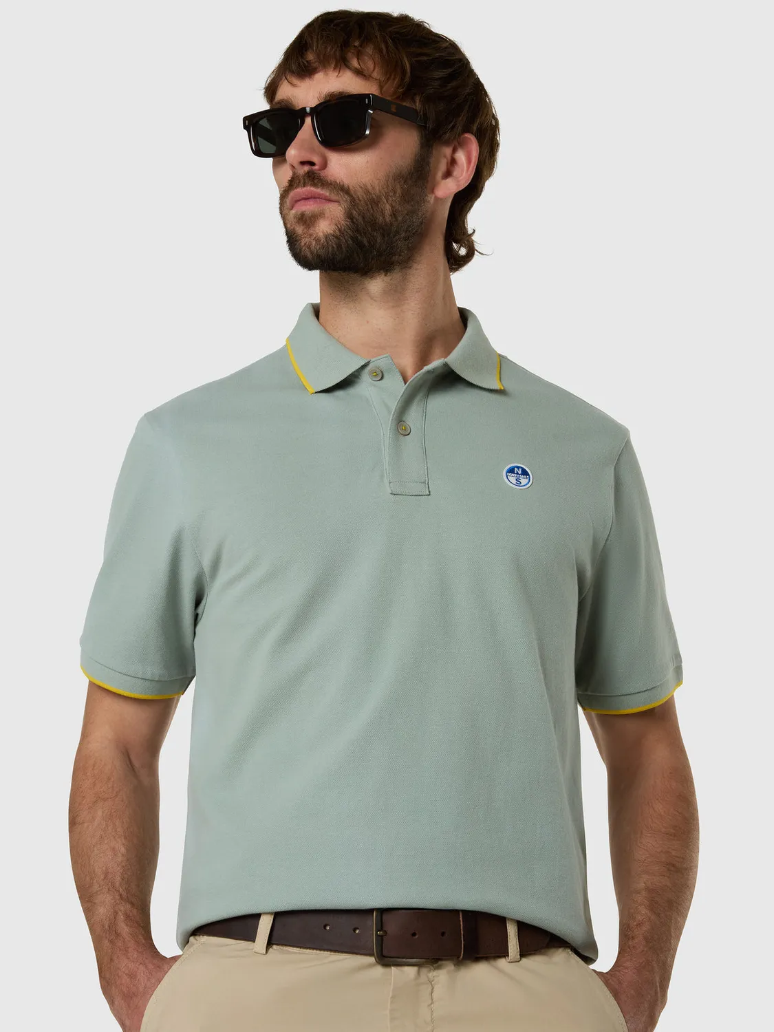North Sails polo coton bio bordures contrastées