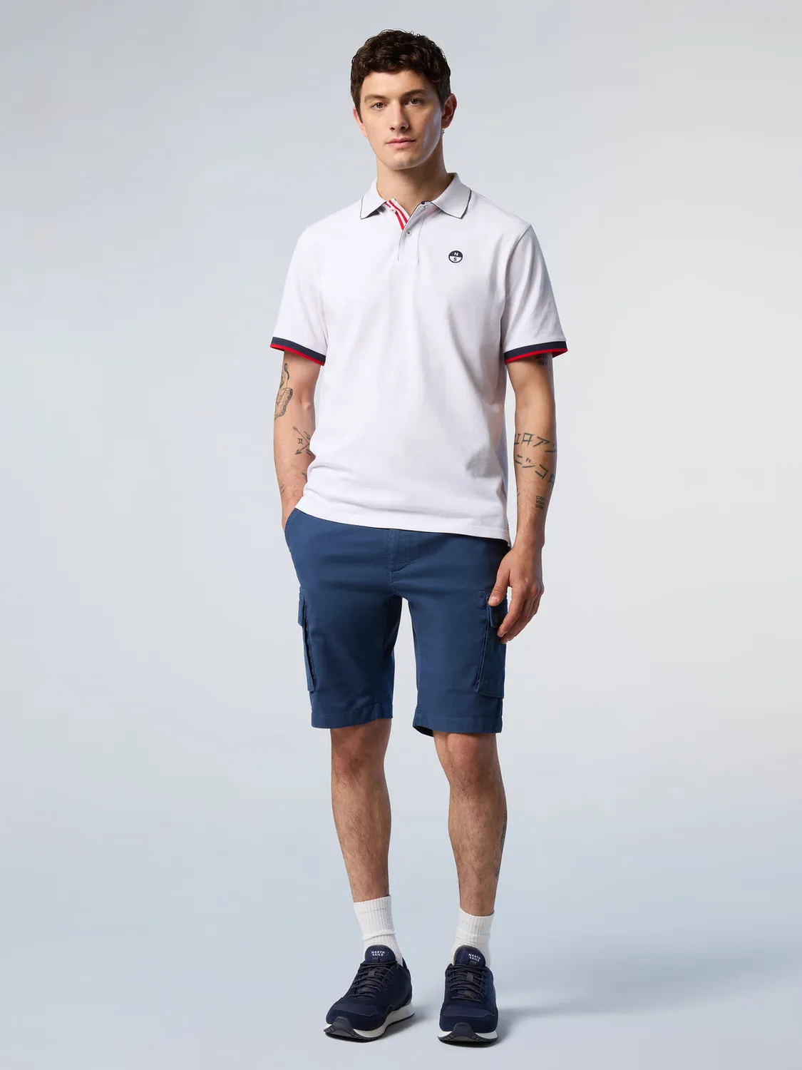 North Sails Striped Placket polo coton bio piqué