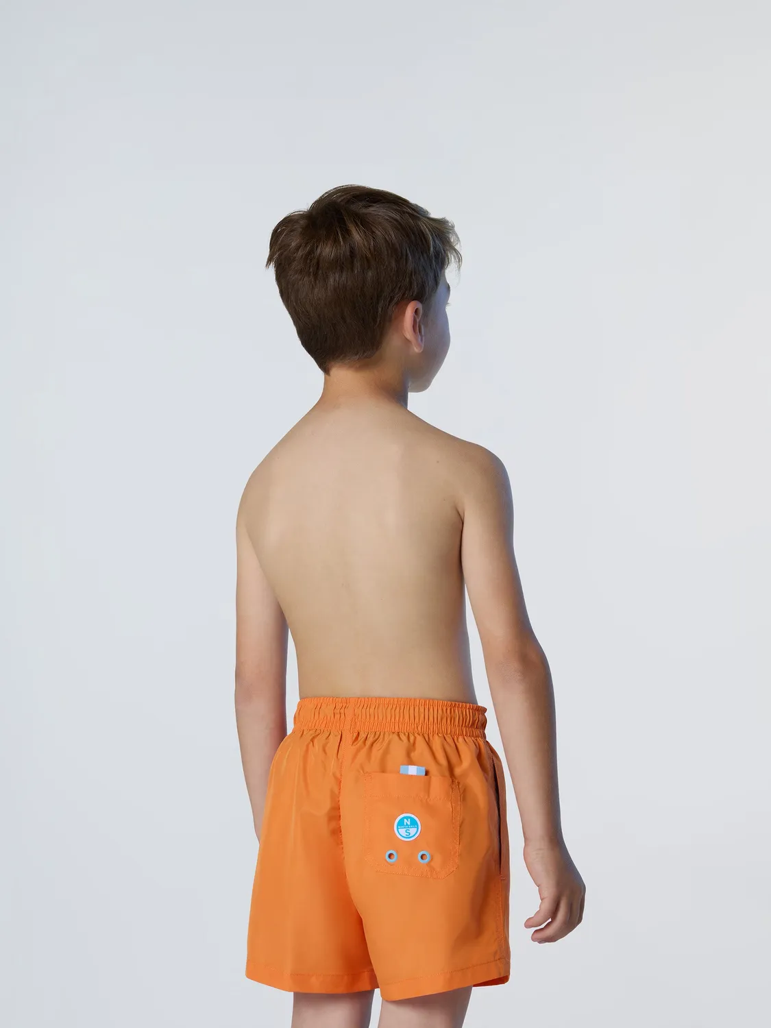 North Sails short de bain enfant imprimé vertical orange