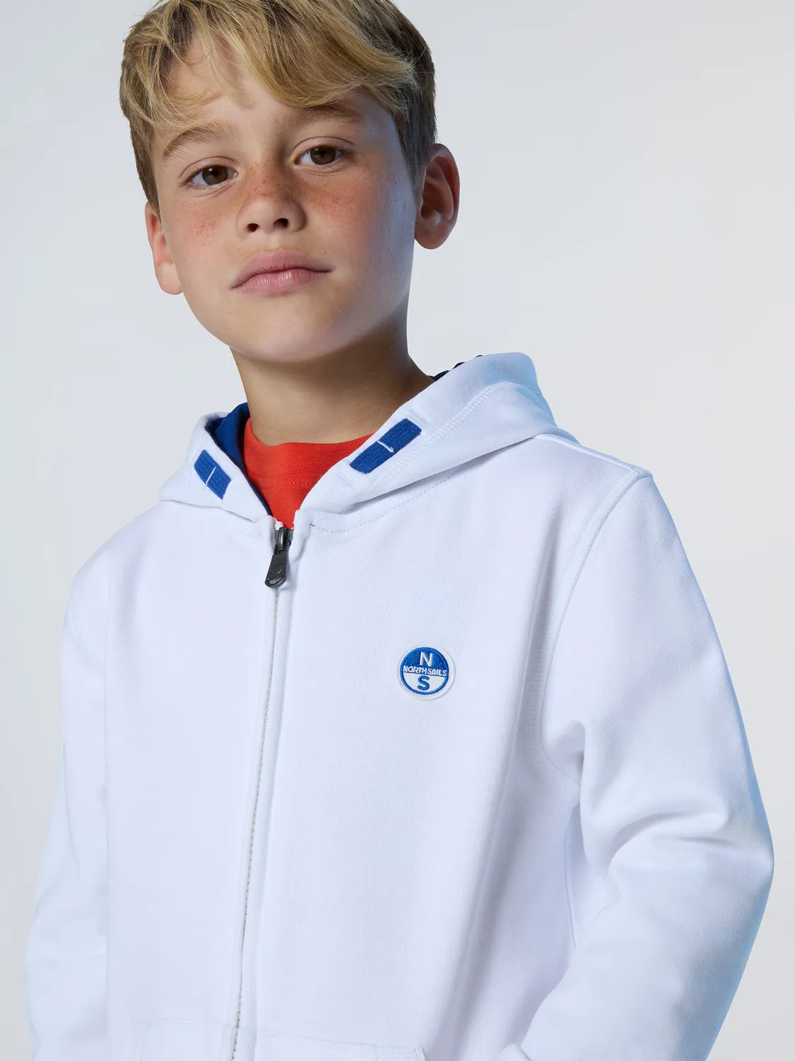 North Sails sweat à capuche zippé enfant coton bio patch