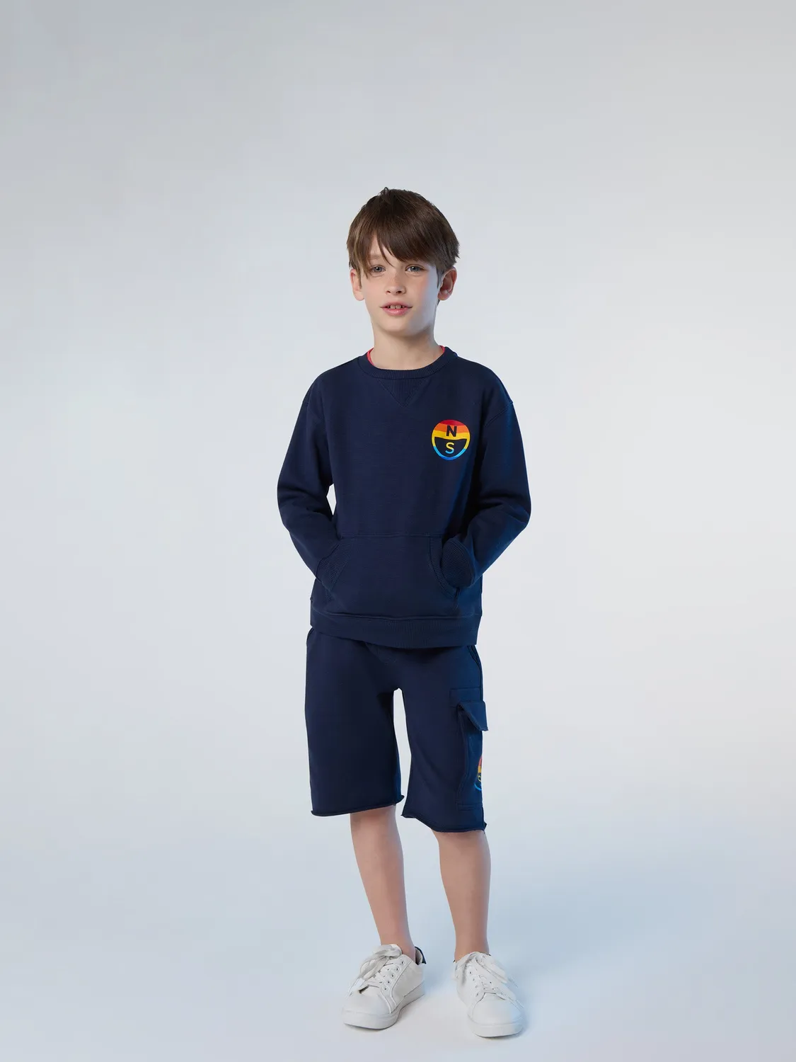 North Sails Rainbow sweat enfant blanc coton bio