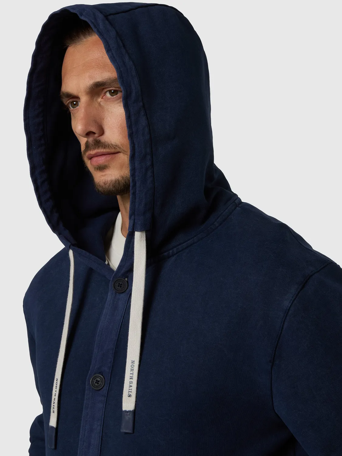 North Sails Archive sweat capuche boutons bleu marine
