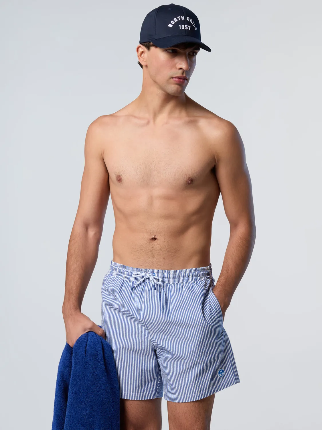 North Sails short de bain seersucker rayé coton