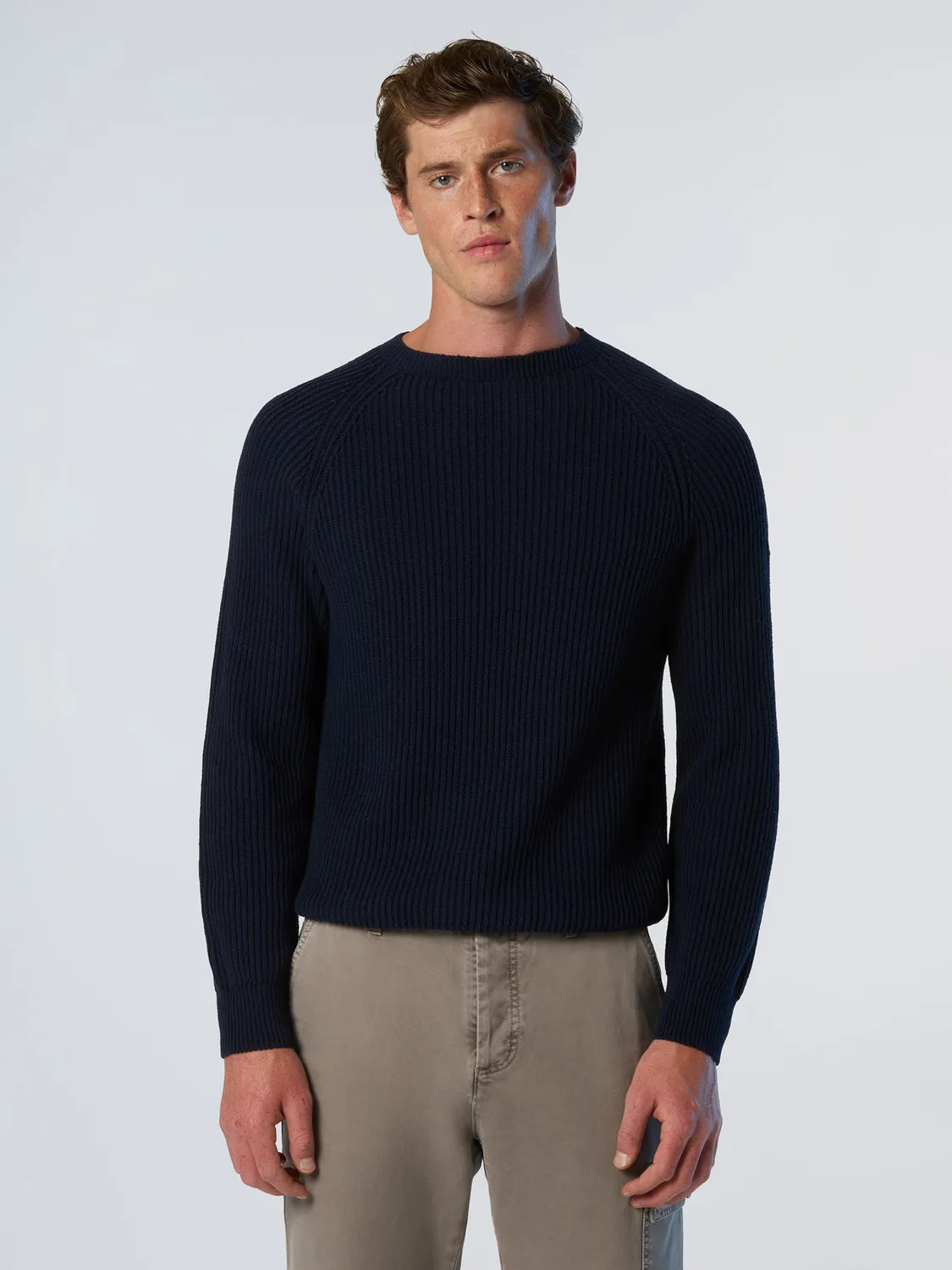 North Sails Fisherman Pull marin col rond laine recyclée