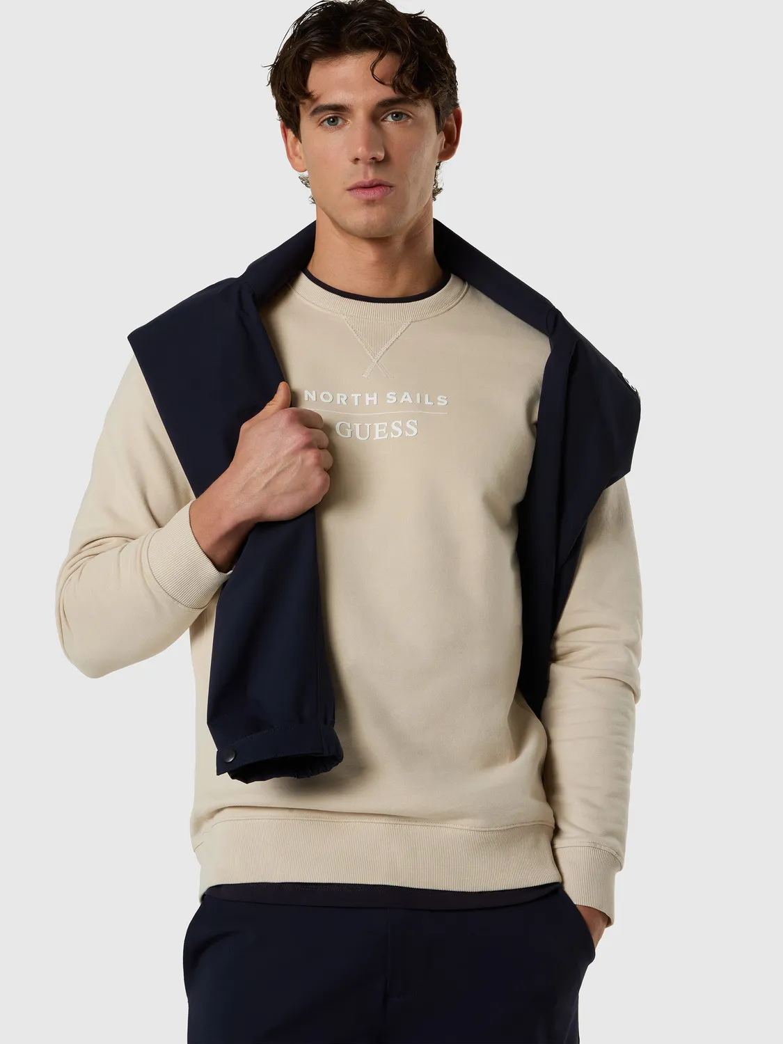 North Sails Guess sweat col rond homme bleu marine régulier