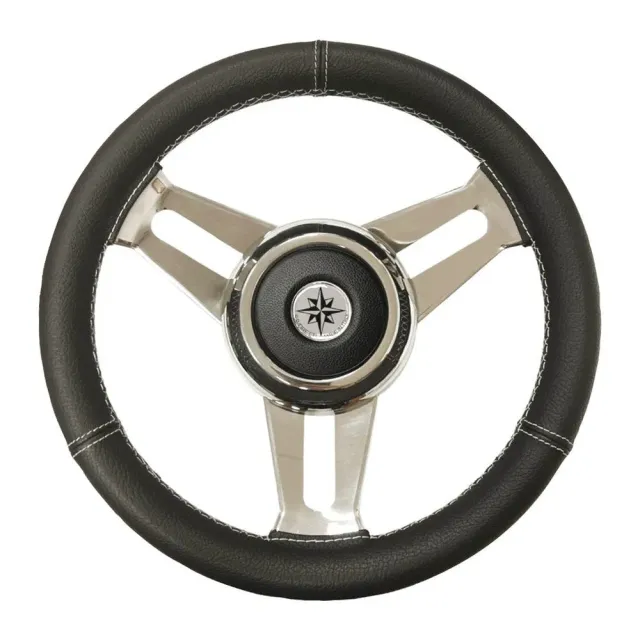 easysea volant barre cuir noir inox 350 mm