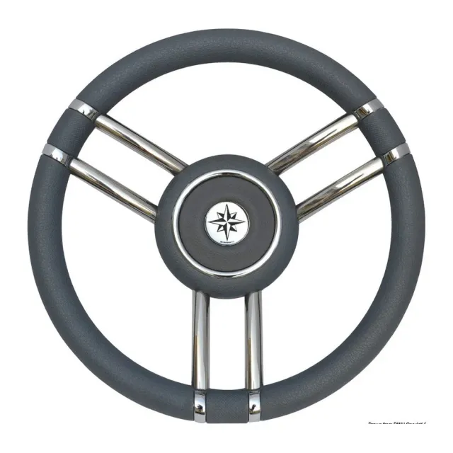 Apollo volant direction inox polyuréthane 350 mm gris