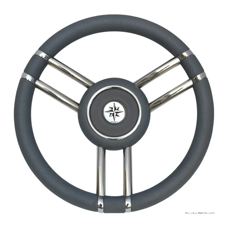 Apollo volant direction inox polyuréthane 350 mm gris