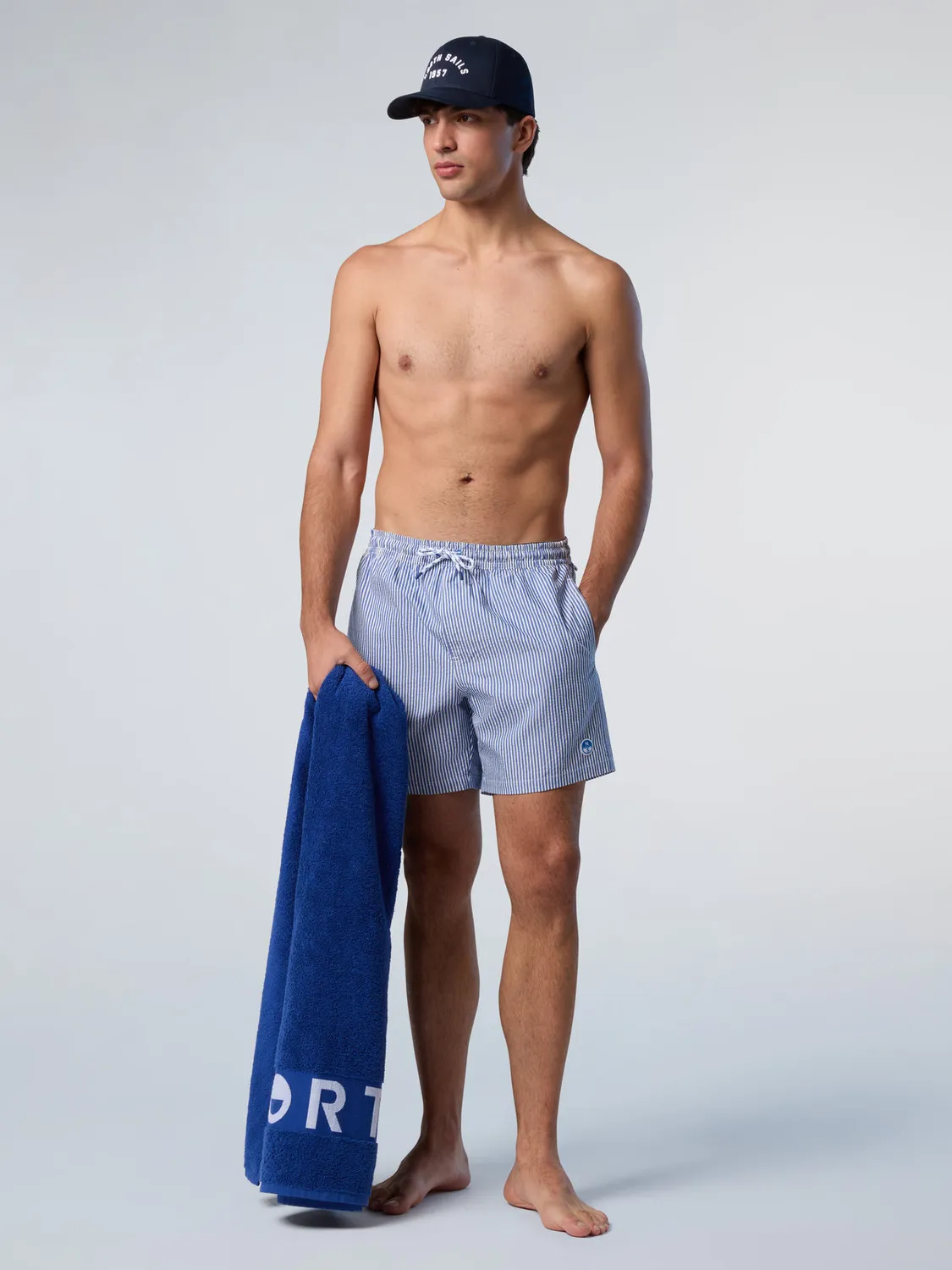 North Sails short de bain seersucker rayé coton