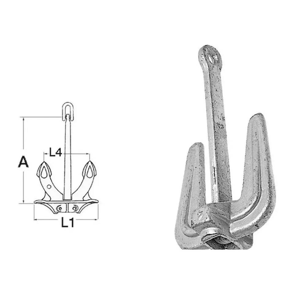 Ancre Hall 8 kg acier galvanisé à bras articulé