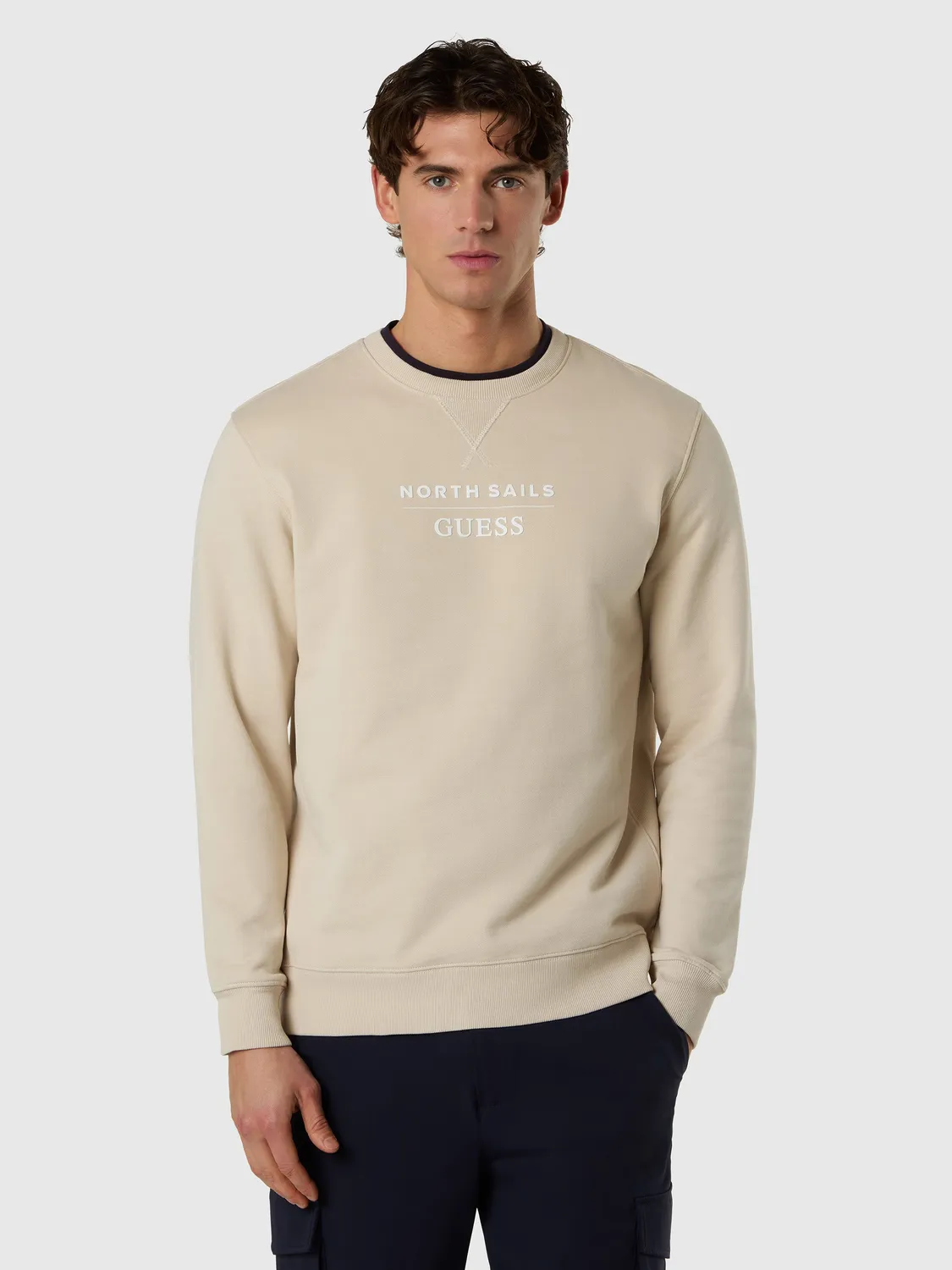 North Sails Guess sweat col rond homme bleu marine régulier