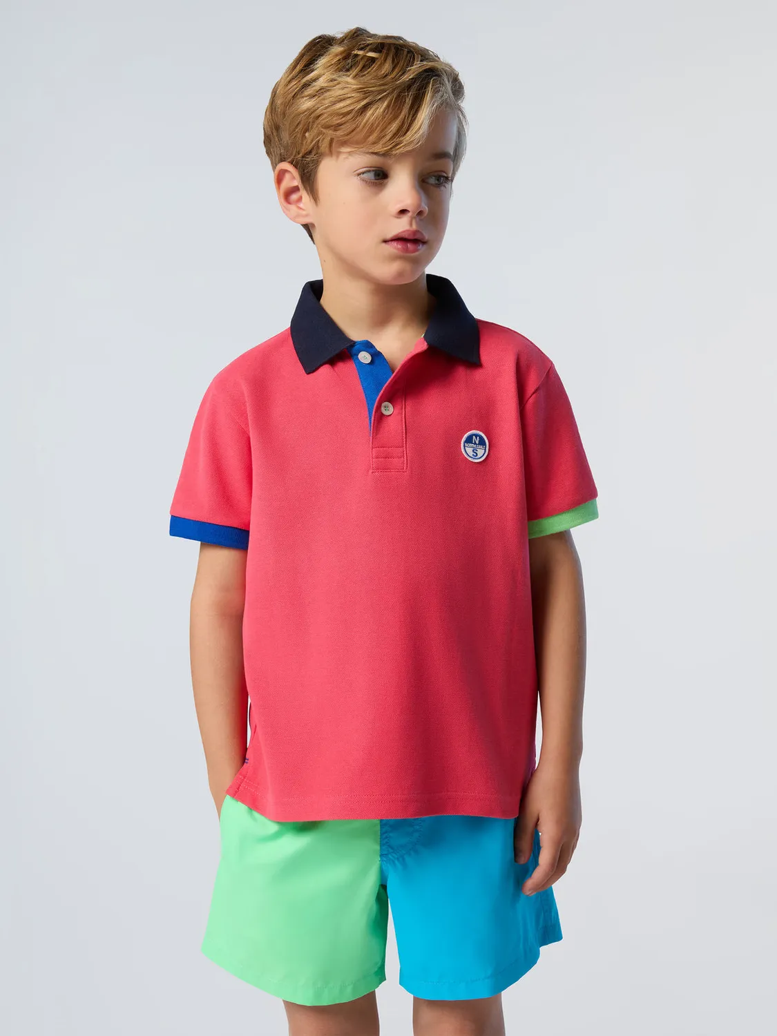North Sails polo enfant coton bio liserés couleur
