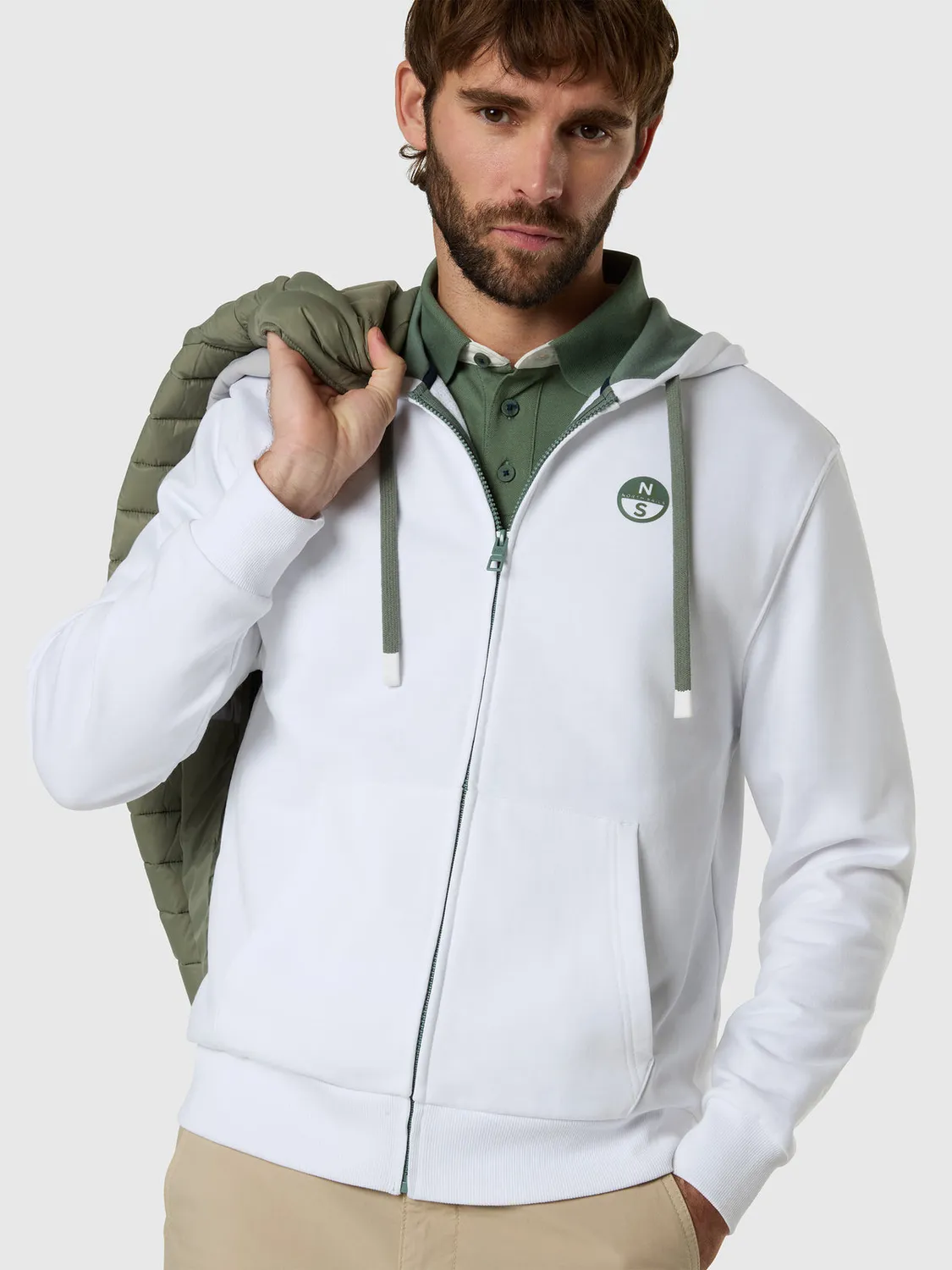 North Sails sweat zippé capuche logo contrasté
