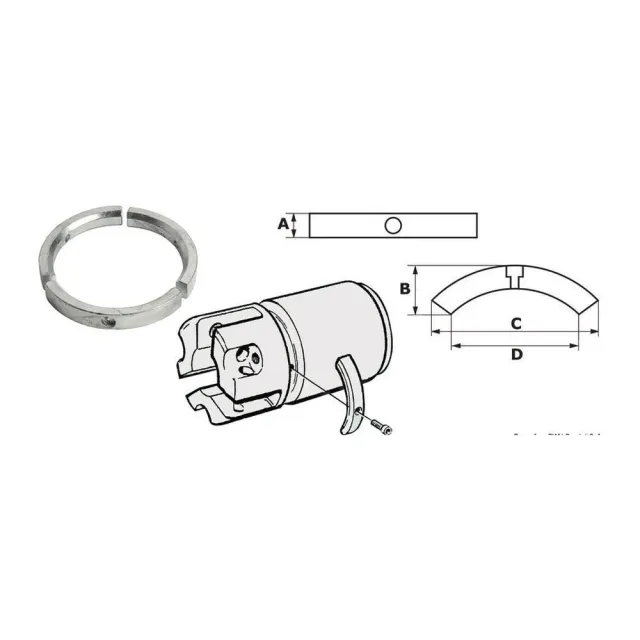 Tecnoseal Sail Drive kit 3 anodes zinc hélice 4 pales