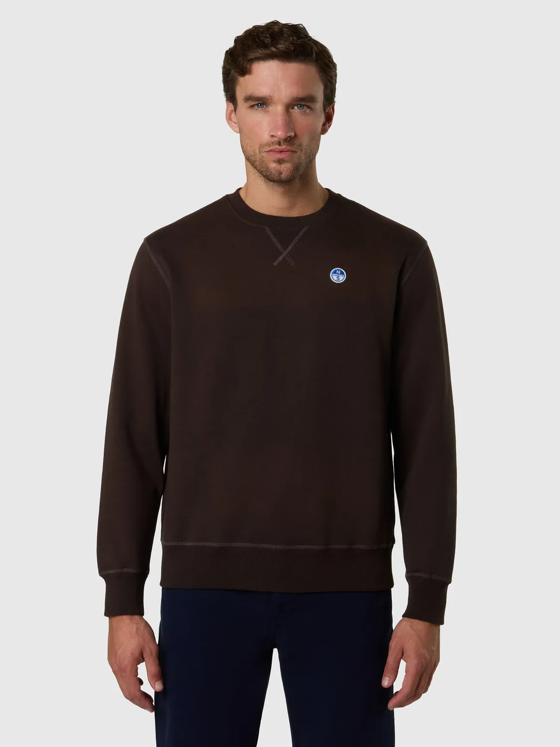 North Sails sweat logo patch espresso homme L