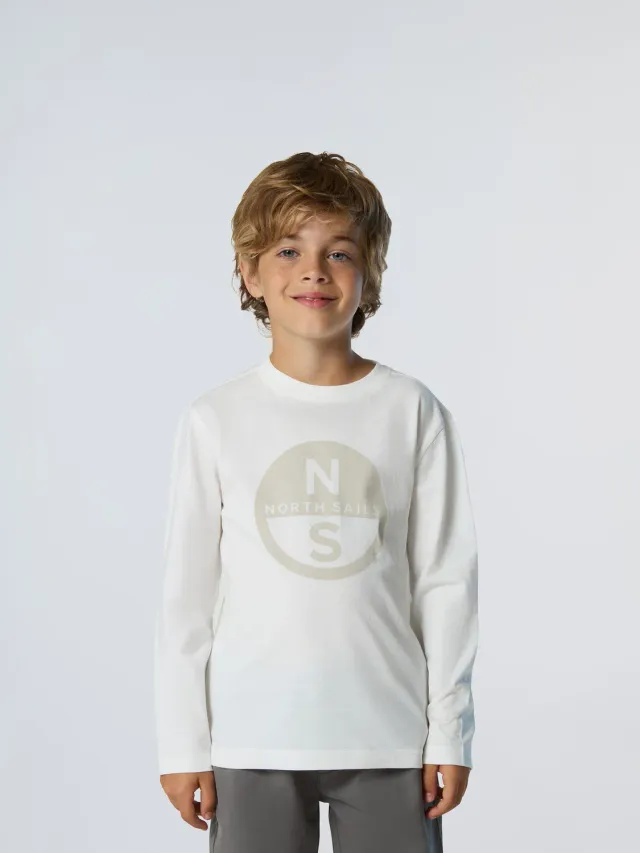 North Sails t-shirt manches longues maxi logo coton bio enfant