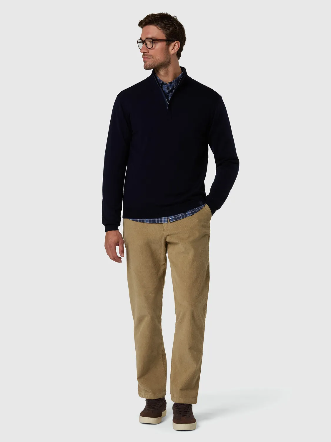 North Sails pull demi-zip mérinos homme fossil