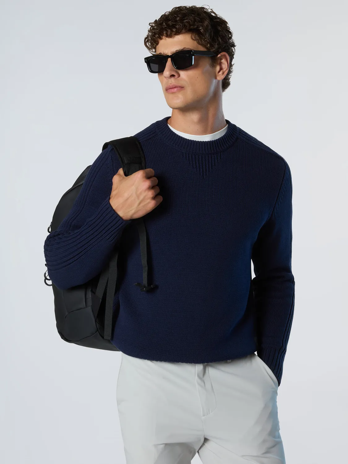 North Sails Pull col rond V coton bio nylon