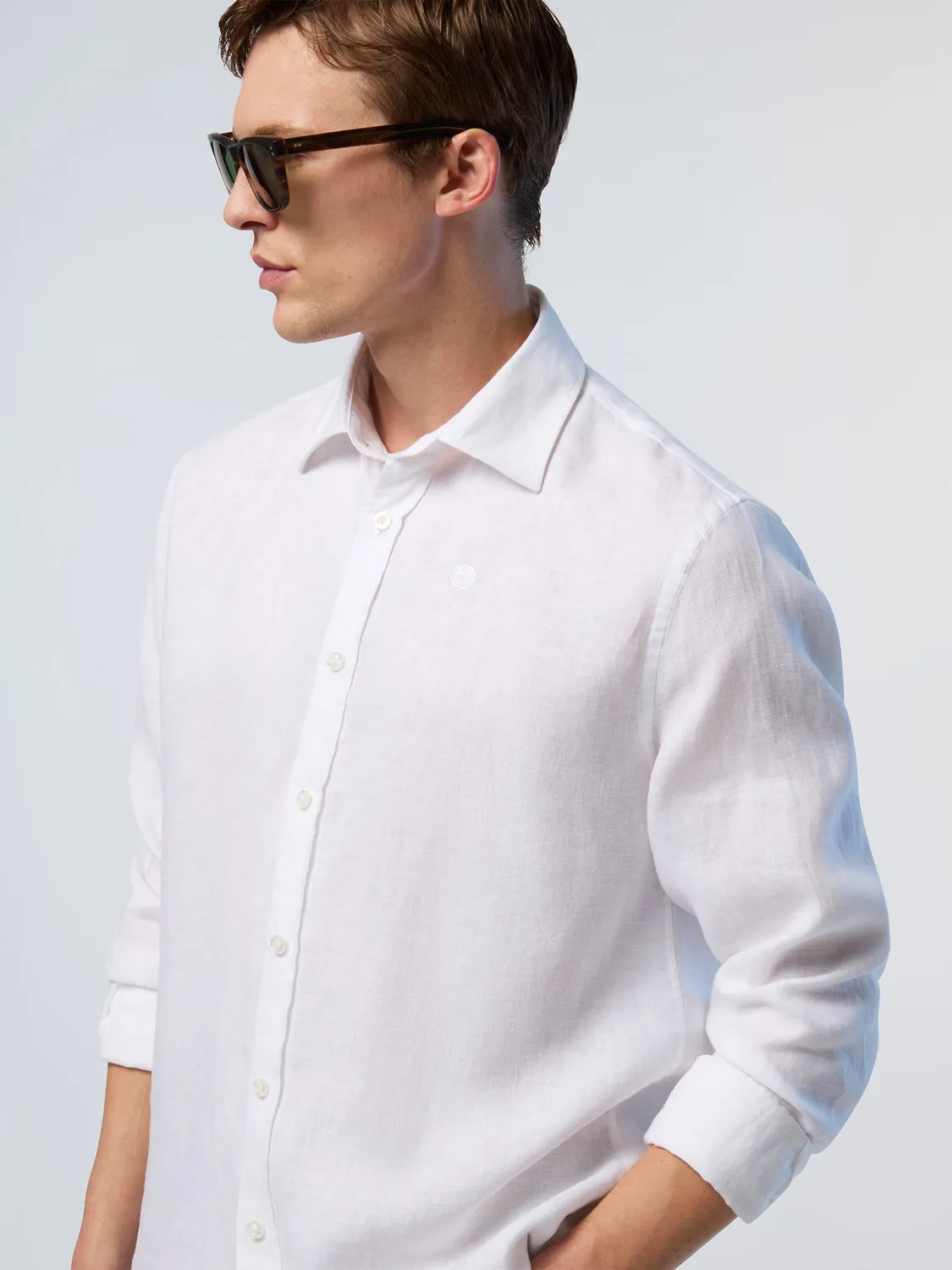 North Sails Chemise lin European Flax logo brodé