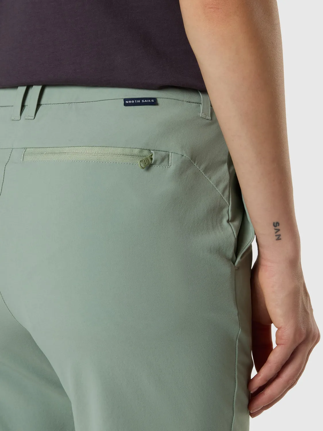 North Sails chino slim stretch nylon recyclé poche zip
