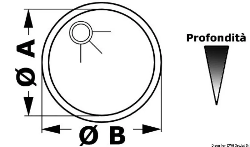 Osculati évier rond inox poli 385x180 mm