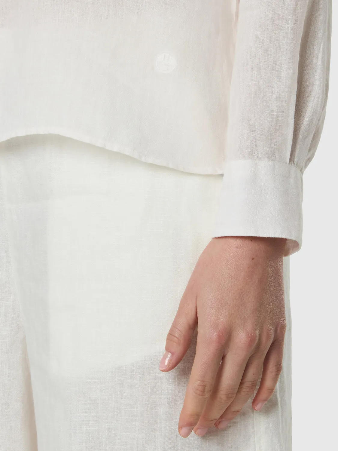 North Sails chemise lin homme logo brodé