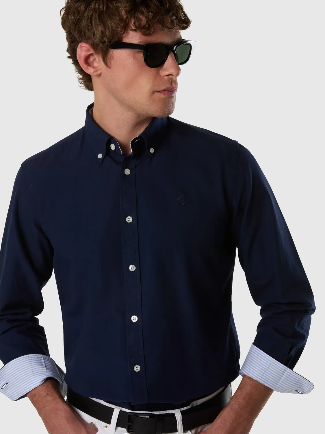 North Sails Oxford chemise col bouton bleu marine coton