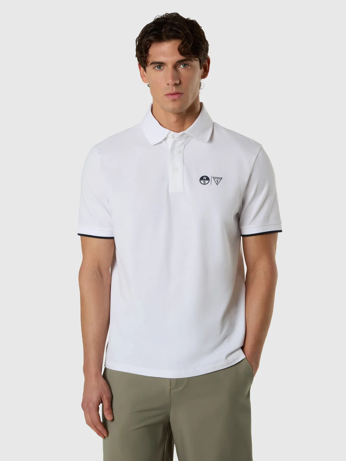 North Sails Guess polo manche courte homme blanc pur regular