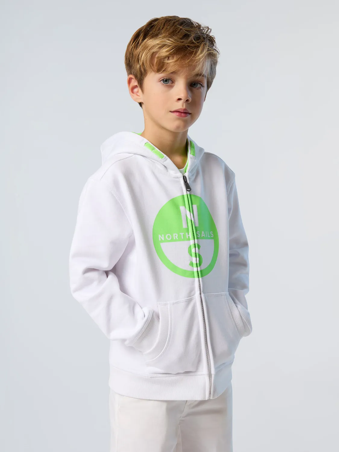 North Sails sweat zippé enfant maxi logo coton bio