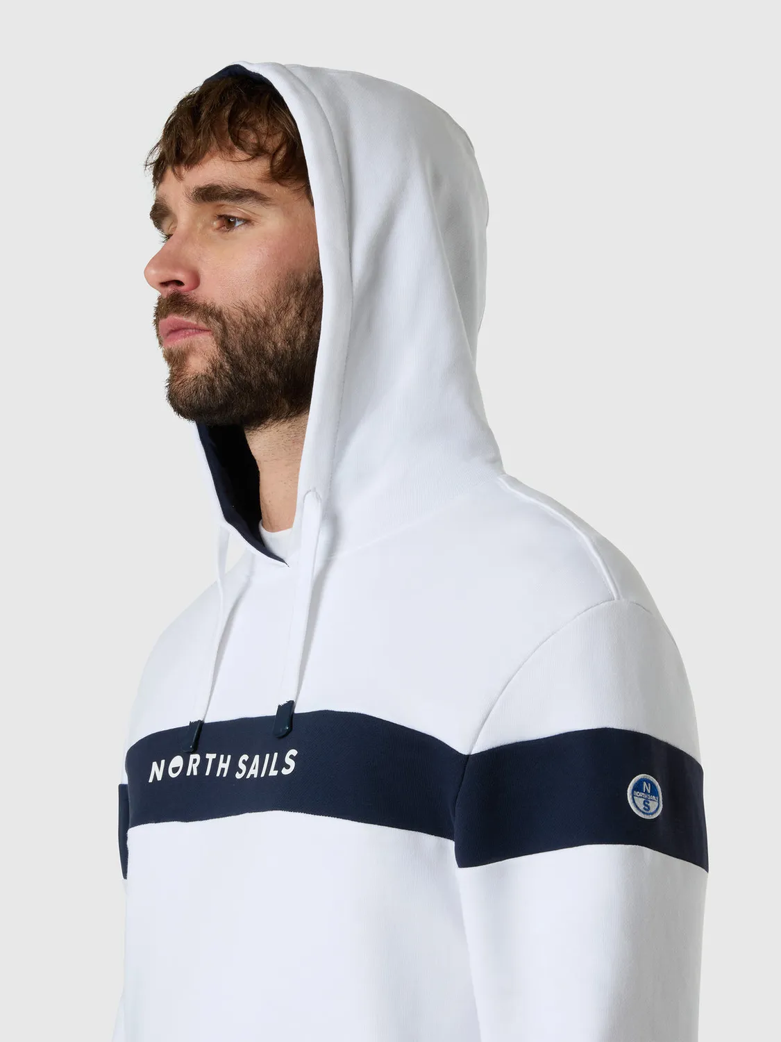 North Sails sweat capuche coton bio bande