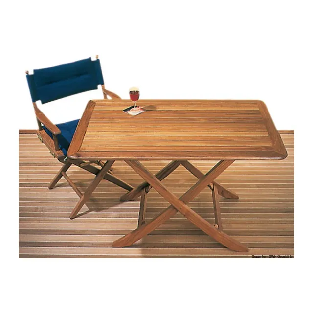 ARC table teck pliable 118x70 cm 3 hauteurs
