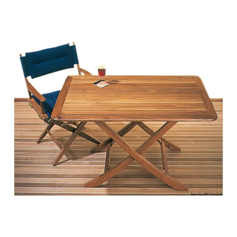 ARC table teck pliable 118x70 cm 3 hauteurs