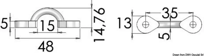 Osculati pontet inox 10x84 mm œil lot de 10