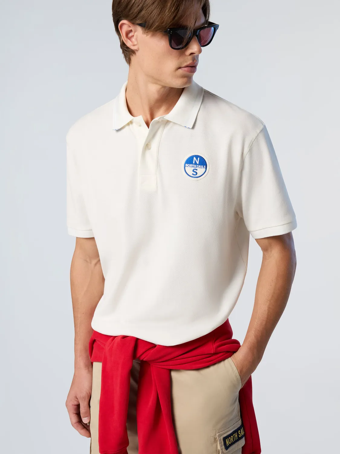 North Sails Polo piqué bio teint pigment logo