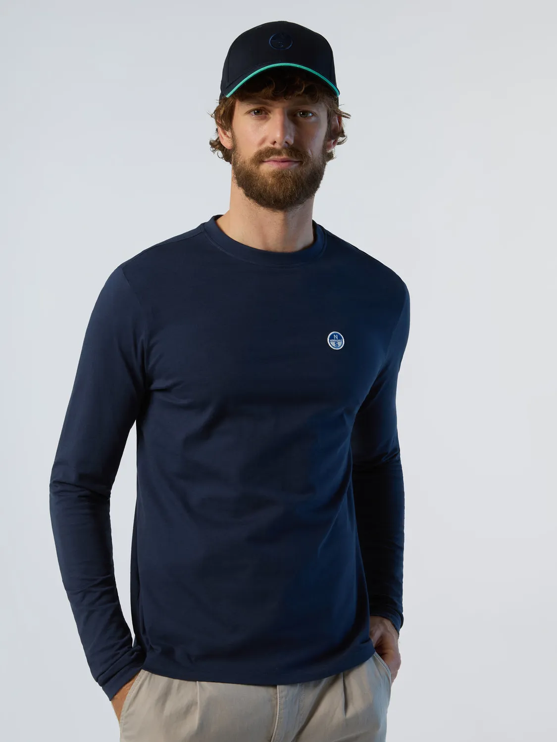 North Sails t-shirt manches longues patch logo coton bio