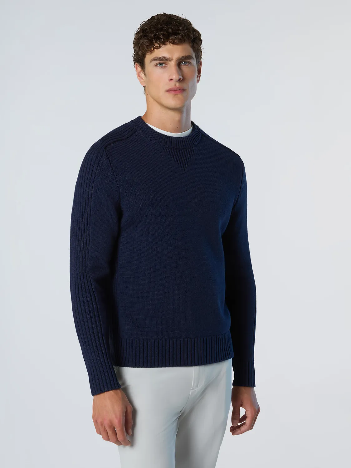 North Sails Pull col rond V coton bio nylon